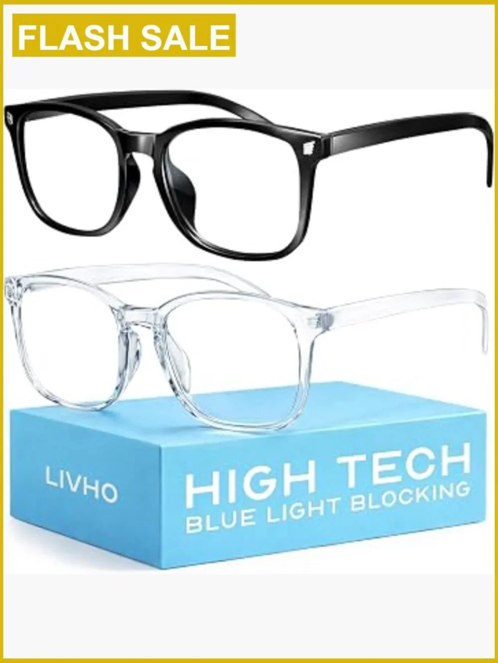 Blue Light Blocking Glasses, UV Protection, Lightweight TR90 Frame, Full Rim,